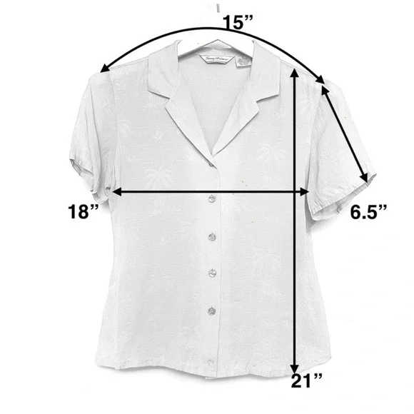 Tommy Bahama 100%Silk palm tree imprint shirt - Picture 4 of 7